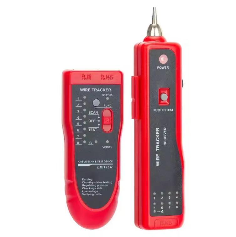 Tester de retea RJ45 cu cable Tracker, Rosu [8]