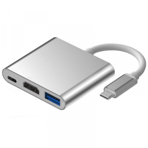 Adaptoare USB & Type C - Adaptor 3 in 1 cu HDMI 4K, USB 3.0 și USB-C PD