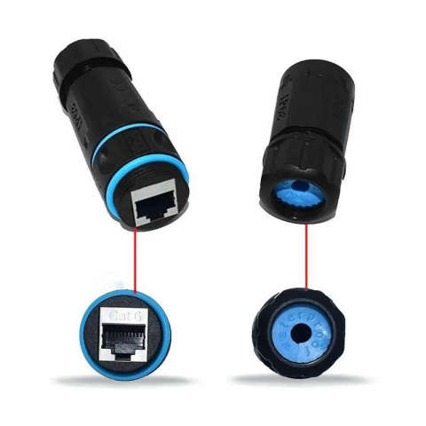 Adaptor Profesional prelungire cablu retea RJ45 exterior, Waterproof IP68, Negru [2]