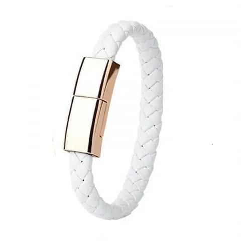 Accesorii Telefoane - Cablu incarcare telefon tip bratara, Super Fast Charger, Data, Compatibil Iphone, 20 cm, Alb