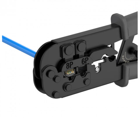 Cleste cu Tester pentru sertizare RJ45, RJ12, RJ11, include 3 baterii LR44 pentru tester, Gri [4]