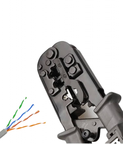 Cleste Profesional pentru sertizare RJ45, RJ12, RJ11, cu tester, Gri [2]