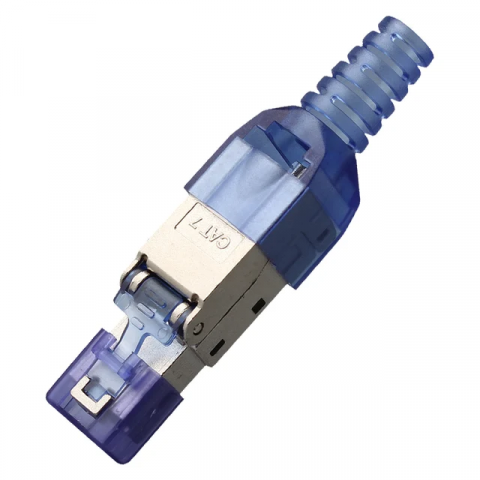 Conectori RJ45 Cat. 7 - Conector Rj45, Cat. 7, STP, Tool-less Modular, Autosertizare, Albastru