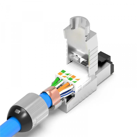 Conector Rj45 Cat.8 ecranat Tool-less Modular, Autosertizare [4]