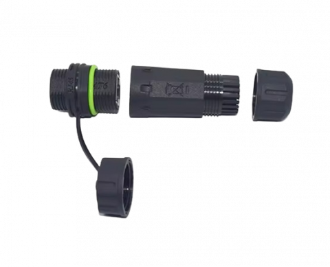 Cupla de retea RJ45 Cat.6 Gigabit, pentru exterior cu capac protectie, waterproof IP68, Negru [5]