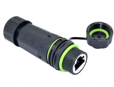 Adaptoare RJ45 waterproof - Cupla de retea RJ45 Cat.6 Gigabit, pentru exterior cu capac protectie, waterproof IP68, Negru