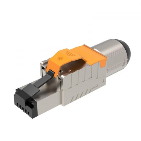 Conectori RJ45 - Mufa Rj45 Cat.8 ecranata Tool-less Modular, Autosertizare, Portocaliu