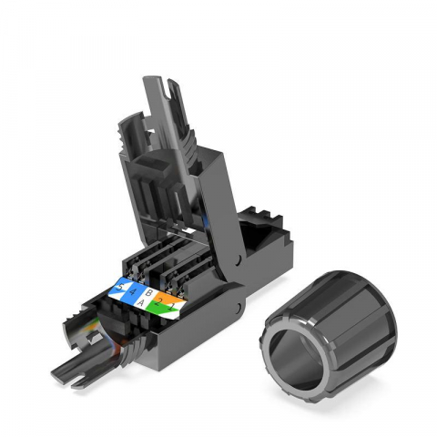 Mufa RJ45 ecranata Cat8 Conector Tool-less Modular, Autosertizare [3]