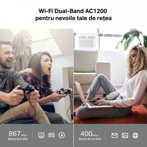 Router Wireless Gigabit TP-LINK Archer A64 AC1200, Dual-Band 400 + 867 Mbps [3]