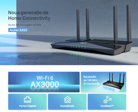 Router Wireless Gigabit TP-LINK Archer AX53 AX3000, Wi-Fi 6, Dual-Band 574 + 2402 Mbps [4]