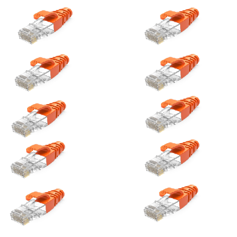 Conectori RJ45 Cat. 6 - Set 10 mufe RJ45, Cat.6 cu manson, Portocaliu