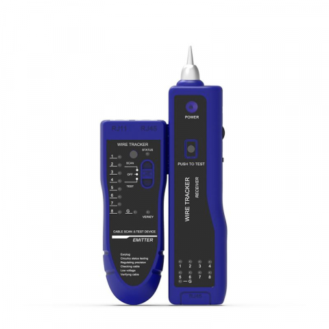 Tester Cablu retea RJ45 - Tester de retea RJ45 cu cable Tracker, Albastru