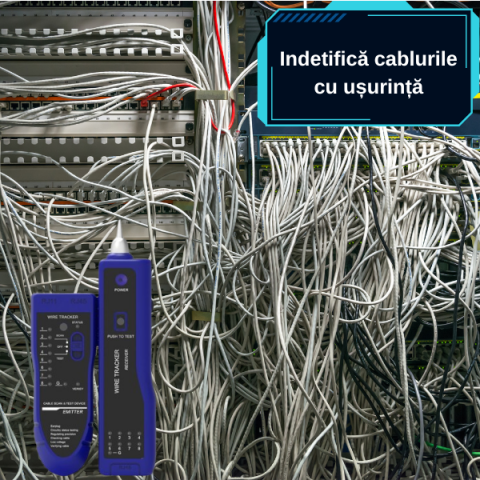Tester de retea RJ45 cu cable Tracker, Albastru [5]