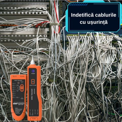 Tester de retea RJ45 cu cable Tracker, Portocaliu [5]