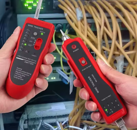 Tester de retea RJ45 cu cable Tracker, Rosu [1]