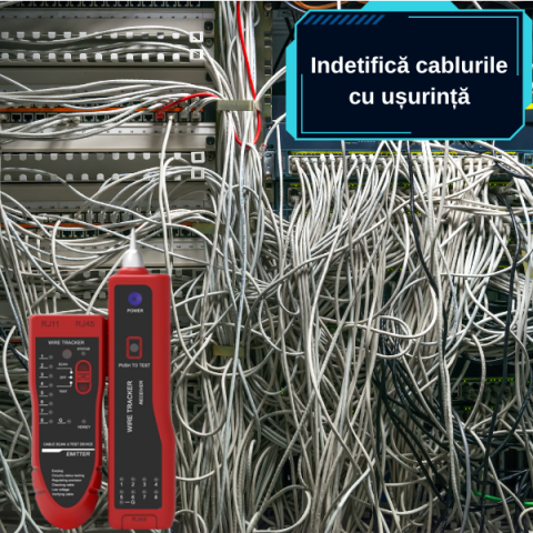 Tester de retea RJ45 cu cable Tracker, Rosu [2]