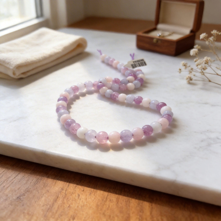 Brățări - bratara-cuart-mix-ametist-cuart-roz-acvamarin-6mm-piatra-naturala
