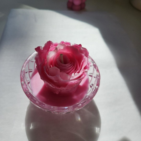 Lumânare Rose – Ceară de soia naturală | Parfum floral-lemnos, ardere 6h [2]