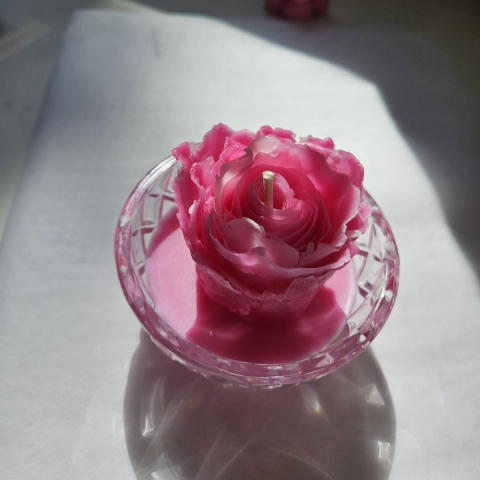 Lumânare Rose – Ceară de soia naturală | Parfum floral-lemnos, ardere 6h [1]