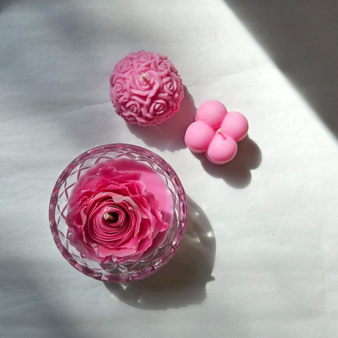 Rose Bubbles lumânare parfumată mini din ceară de soia, 3-4h [1]
