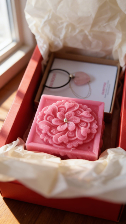 Seturi cadou - Set lumânare Mandala roz, pandant inimă cuarț roz YOU ROCK!