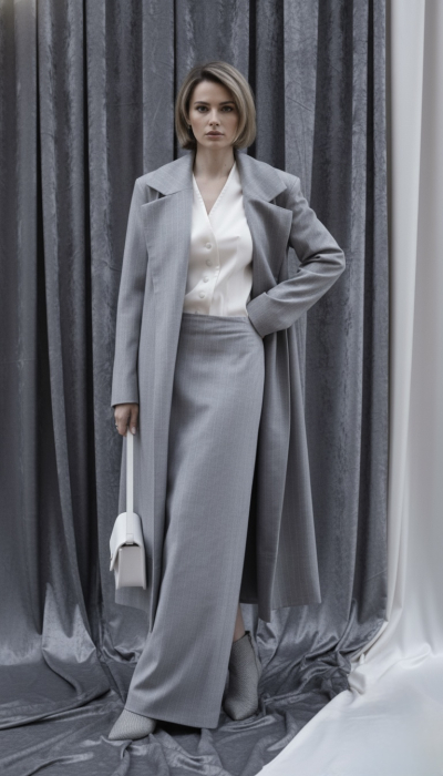 Set fustă și palton din lână pentru costume [2]