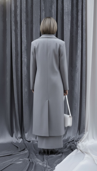 Set fustă și palton din lână pentru costume [3]