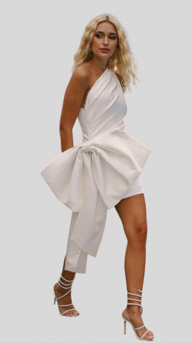 Rochia Bow & Bold - rochie din tafta cu funda statement [1]