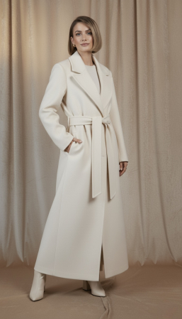 COATS & SUITS - Palton alb clasic din lână si casmir – Carolyn Classic