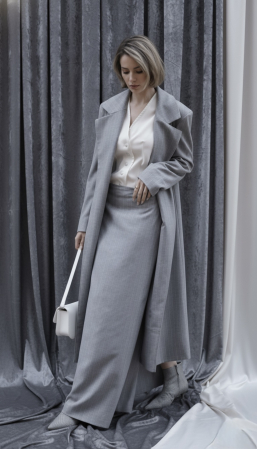 COATS & SUITS - Set fustă și palton din lână pentru costume