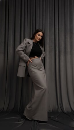 COATS & SUITS - Set fustă și palton din lână pentru costume