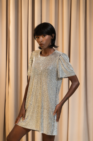 Statement Evenings - VEGA tricou Luxury Din Pietre – Croială Lejeră & Efect Statement