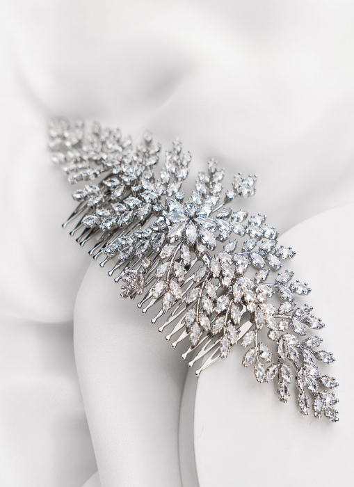 Accesoriu pieptan "Queen", elegant cu cristale Zirconiu Cubic [2]