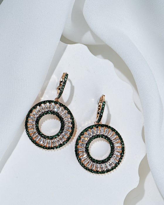 Cercei rotunzi "Green Love" casual, Zirconiu Cubic [2]