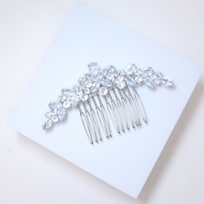 Accesoriu de par “FABULOUS” cu cristale Zirconiu Cubic, Argintiu [3]