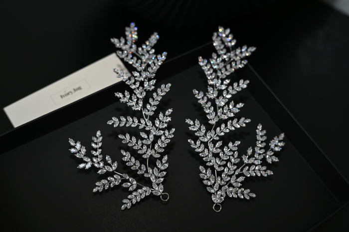 Accesoriu de par "OLLA", model ramuri cu Zirconiu Cubic [4]