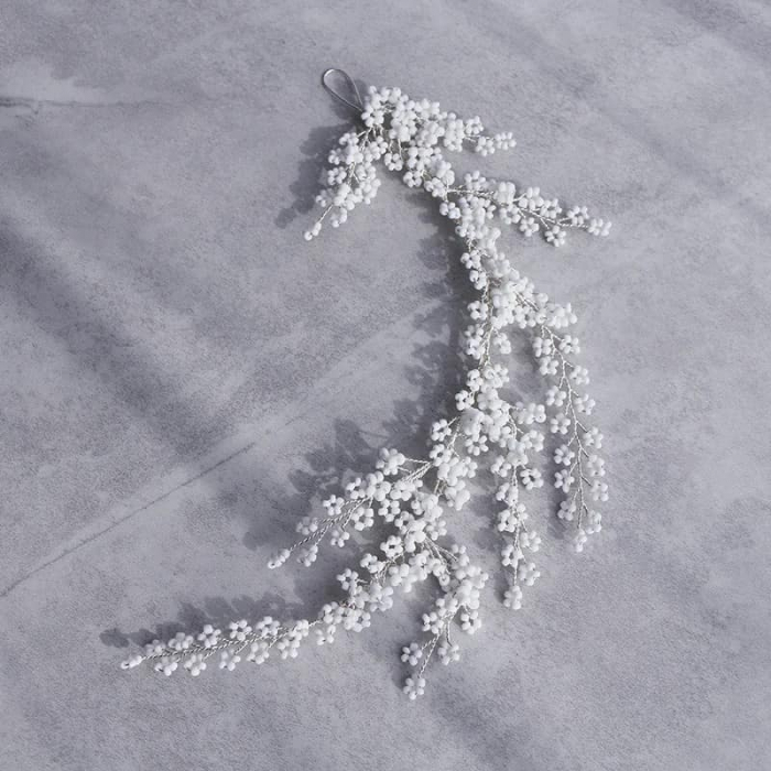 Accesoriu mireasa "LIANA" ramuri perle albe [3]