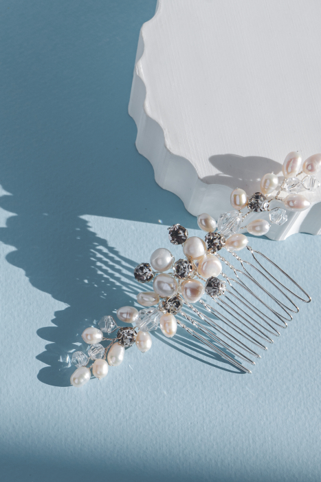Accesoriu  “Perla” cu cristale si perle naturale [1]