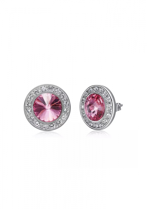 Cercei Soft Pink , argintiu, elegant,  cristale Zirconiu Cubic, cristale Austria [1]