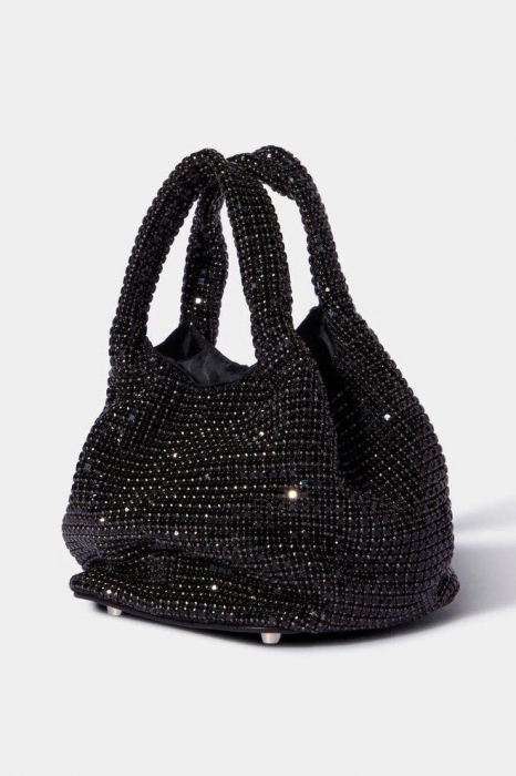 Crystal Clutch/Poseta Black cu cristale 3D aplicate [2]