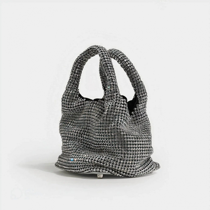 Crystal Clutch/Poseta Silver cu cristale 3D aplicate [4]