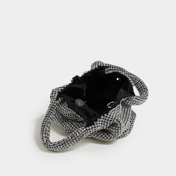 Crystal Clutch/Poseta Silver cu cristale 3D aplicate [3]