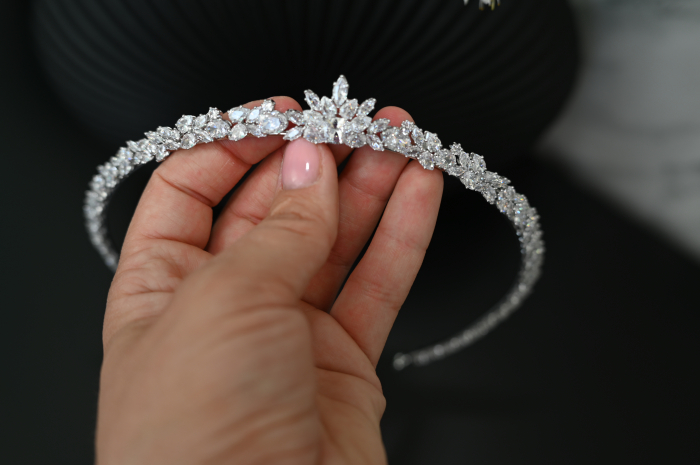 Diadema de par “Charlotte” cu cristale Zirconiu Cubic [2]