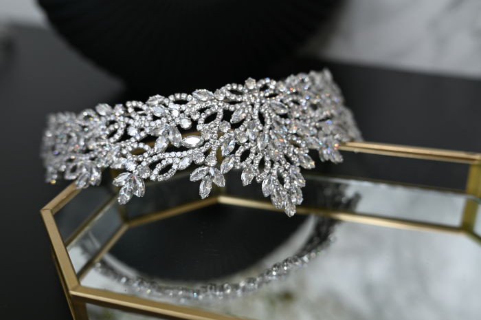 Tiara Luxury "Crown Flowers", Zirconiu Cubic [3]