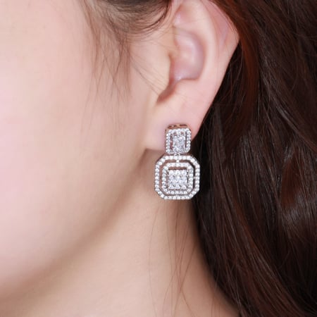 Cercei "Peonie" casual, eleganti cu cristale Zirconiu Cubic [2]