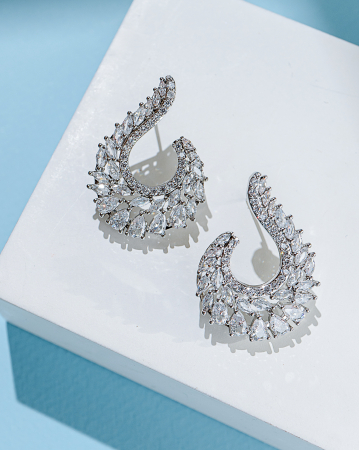 Cercei - Cercei eleganti "Luna" Zirconiu Cubic