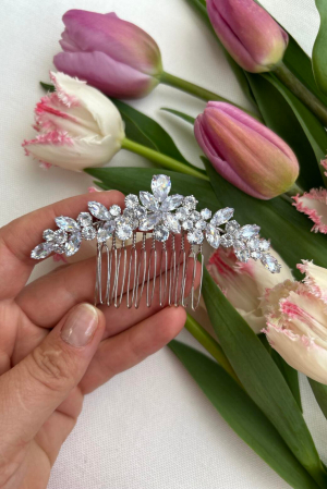 Accesoriu de par “FABULOUS” cu cristale Zirconiu Cubic, Argintiu [3]