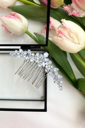 Accesoriu de par “FABULOUS” cu cristale Zirconiu Cubic, Argintiu [4]