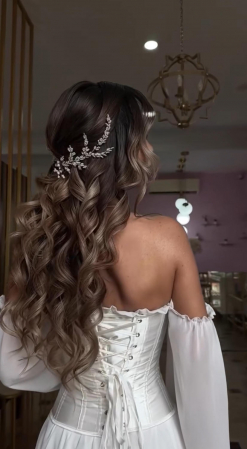 Piepteni & Pini - Accesoriu mireasa "LIANA" ramuri perle albe