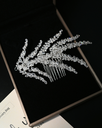 Piepteni & Pini - Accesoriu pieptan EMIRA, ramuri diafane cu cristale Zirconiu Cubic